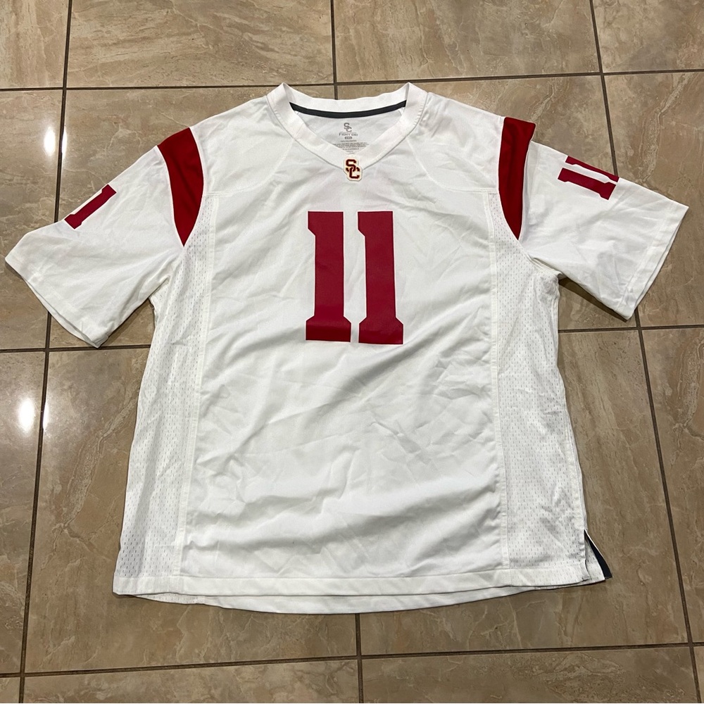Men’s USC Trojans Football Jersey Size 2XL #11 White Red